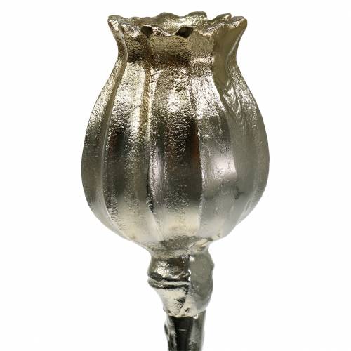 Floristik24 Candeliere fiore papavero champagne H34cm