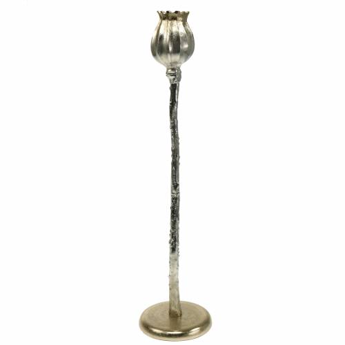 Candeliere fiore papavero champagne H49cm