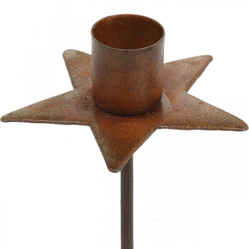 Floristik24 Stella decorativa per candele, portacandele per albero da attaccare, decorazione natalizia in metallo patinato Ø5cm
