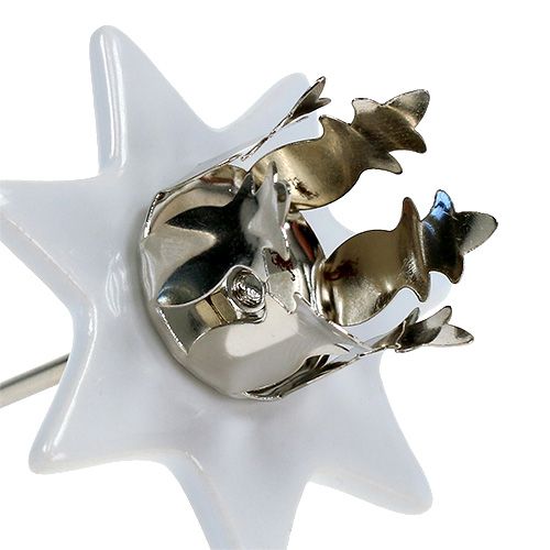 Prodotto Candeliere stella bianco-argento Ø6cm 4 pezzi