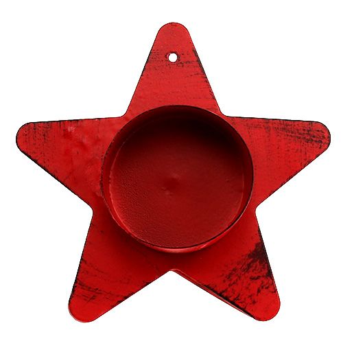 Prodotto Portacandele a forma di stella per tealight 10x7cm rosso