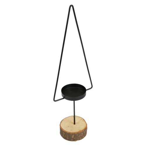 Floristik24 Portacandele natalizio, portacandele in metallo nero 37 cm