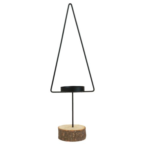 Floristik24 Portacandele natalizio, portacandele in metallo nero 37 cm