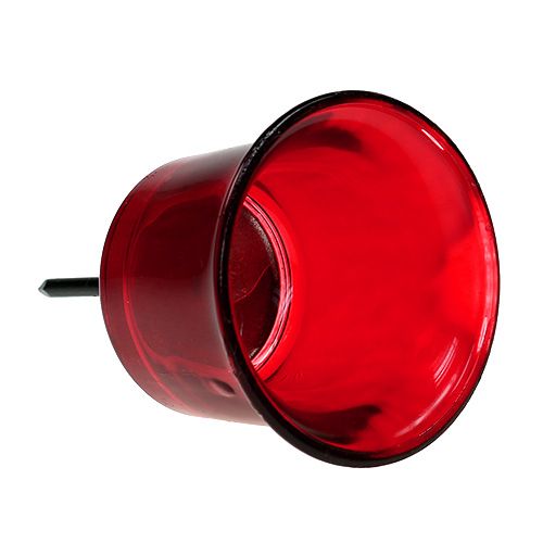 Floristik24 Portacandela per lumino in vetro rosso Ø6cm L10cm