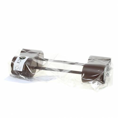 Floristik24 Candeliere per candele a bastoncino marrone Ø3.7cm H14cm 4pz