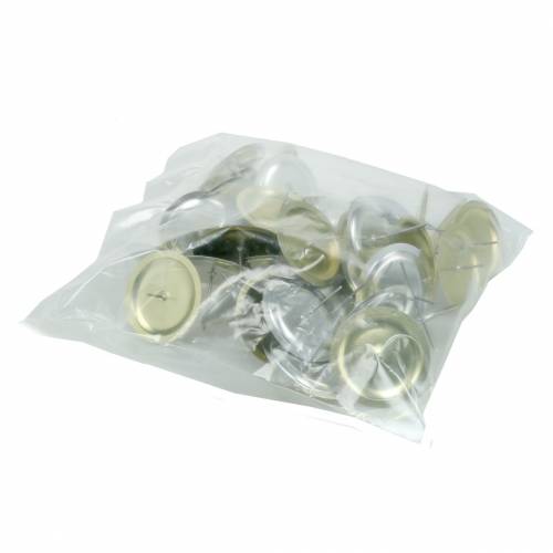 Floristik24 Portacandele con spina oro Ø6cm 36 pz