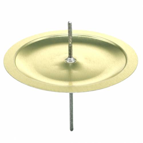 Floristik24 Portacandele con spina oro Ø6cm 36 pz