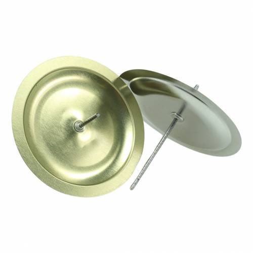 Floristik24 Portacandele con spina oro Ø6cm 36 pz
