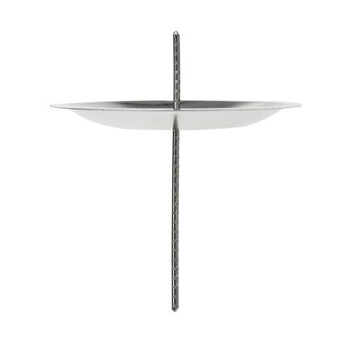 Floristik24 Portacandele con spina argento Ø5cm 36 pz