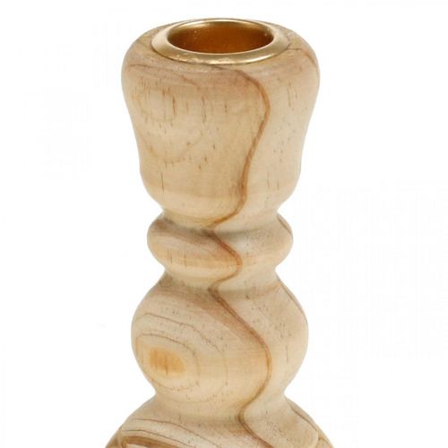 Prodotto Candeliere candeliere in legno tornito casa di campagna H11cm 3pz