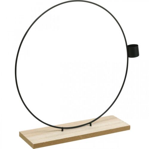 Floristik24 Anello decorativo con supporto portacandele in metallo nero Ø23cm
