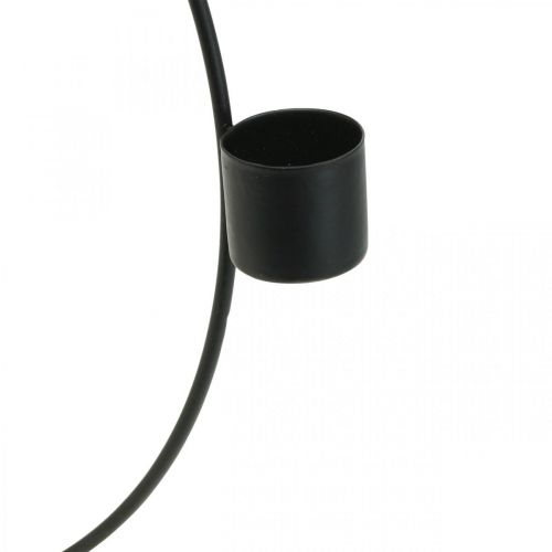 Floristik24 Anello decorativo con supporto portacandele in metallo nero Ø23cm