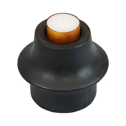 Prodotto Portacandele portacandele nero in ceramica Ø12cm H9cm