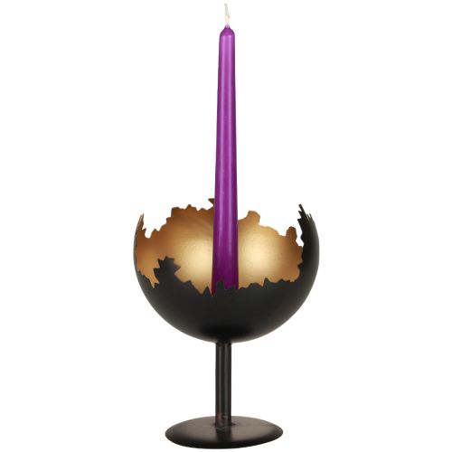 Floristik24 Decorazione da tavola Portacandele natalizio in metallo 19 cm Ø15 cm