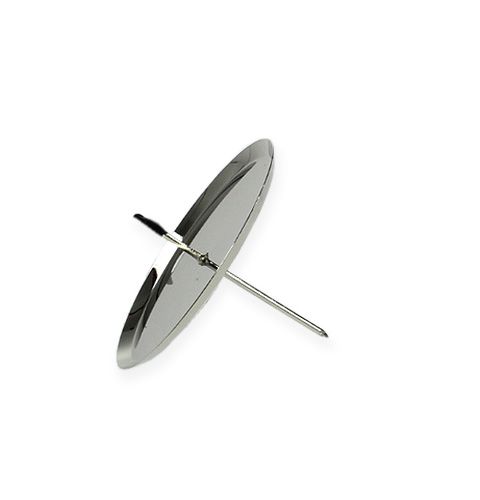 Floristik24 Portacandele argento Ø7cm 4 pz