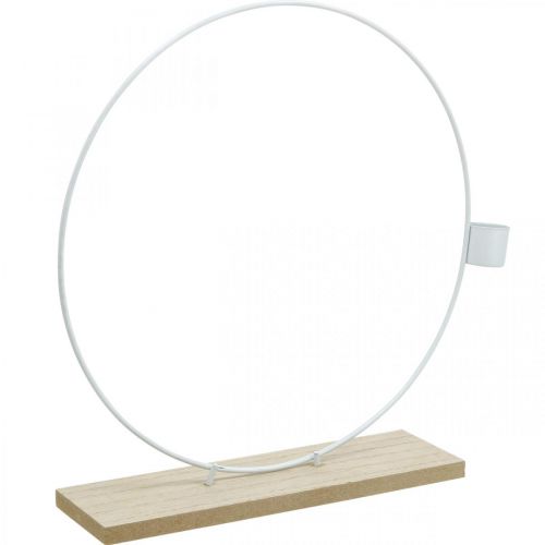 Prodotto Anello decorativo con supporto portacandele bianco decorazione da tavolo in metallo Ø23cm