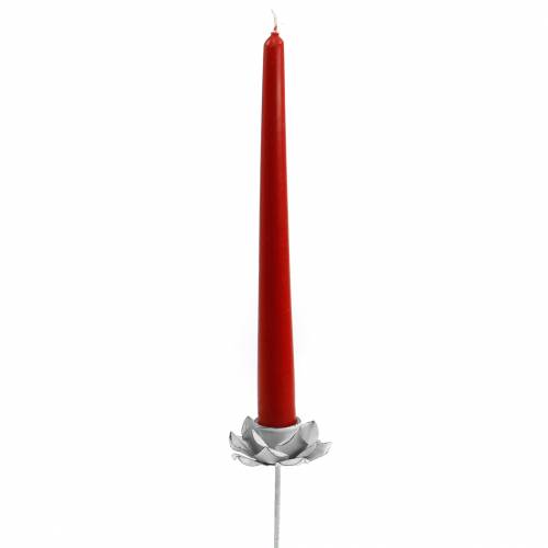 Floristik24 Portacandele a forma di fiore da attaccare in metallo bianco Ø6×10cm 4 pezzi
