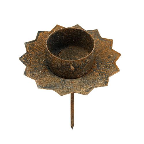 Floristik24 Portacandele per attaccare portacandele marrone H8,5cm 4pz