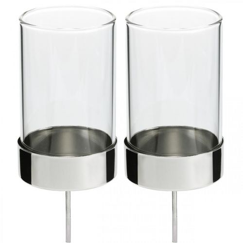 Prodotto Portacandele a innesto metallo/vetro Ø5cm H14cm 4 pz