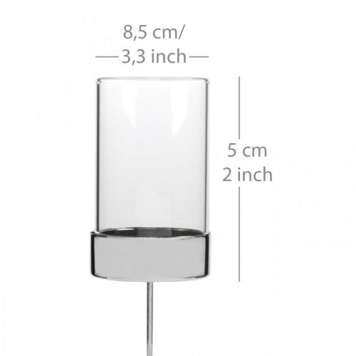 Prodotto Portacandele a innesto metallo/vetro Ø5cm H14cm 4 pz