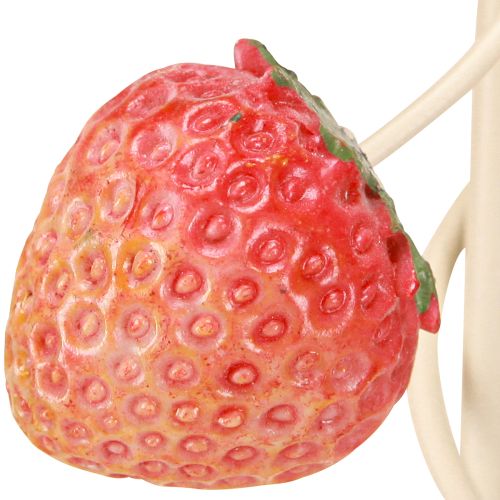 Prodotto Candeliere 5 bracci crema metallo decorazione fragola H44cm