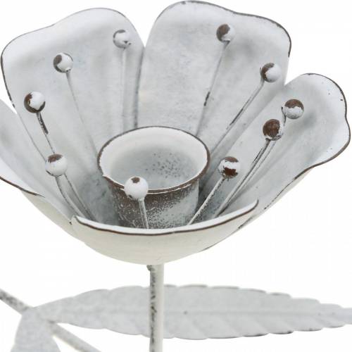 Floristik24 Decorazione primaverile, forma di fiore candeliere, decorazione di nozze, decorazione da tavola in metallo