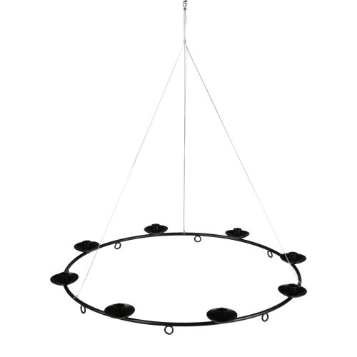 Floristik24 Candeliere portacandele sospeso nero Ø39cm