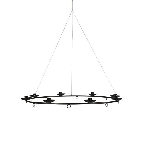 Floristik24 Candeliere portacandele sospeso nero Ø39cm