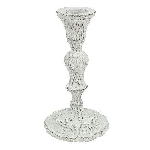 Floristik24 Candeliere per candela conica bianca Ø8cm H15cm