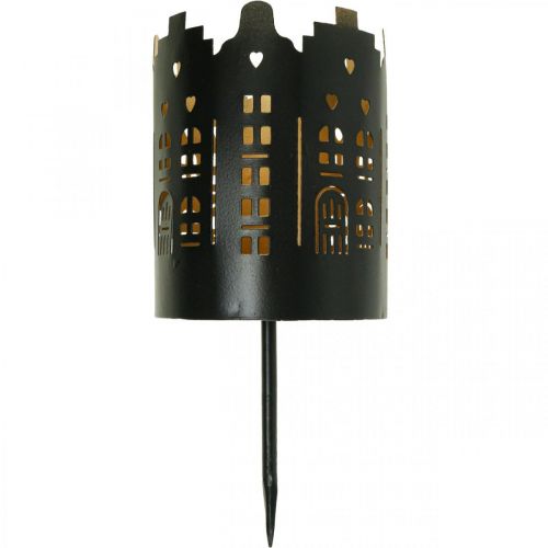 Floristik24 Portacandela City Black Portacandela da attaccare Ø8cm