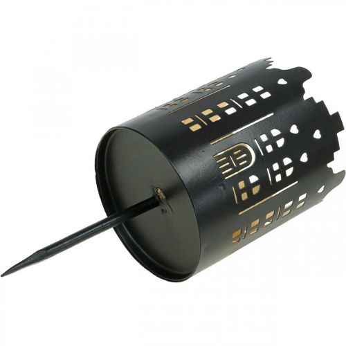 Floristik24 Portacandele da collegare city black Ø6.5cm 4pz