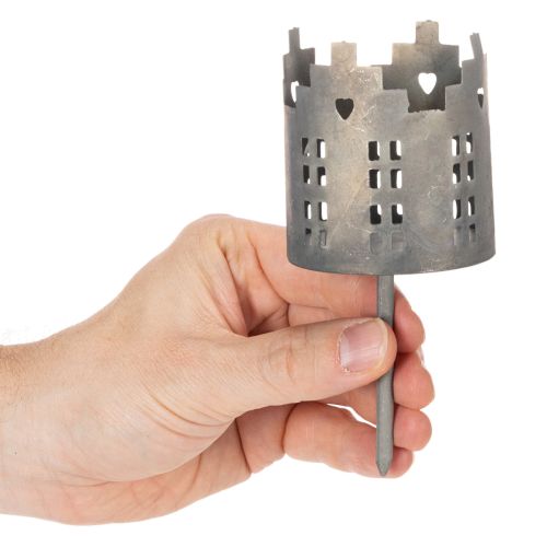 Portacandele e portalumini con punta, design a forma di casa, 6 cm, 2 pezzi | Floristik24.it