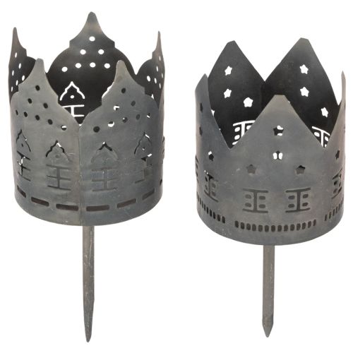 Portacandele con punta, a forma di casetta, per candele a colonna, 6 cm, 2 pezzi acquistare | Floristik24.it