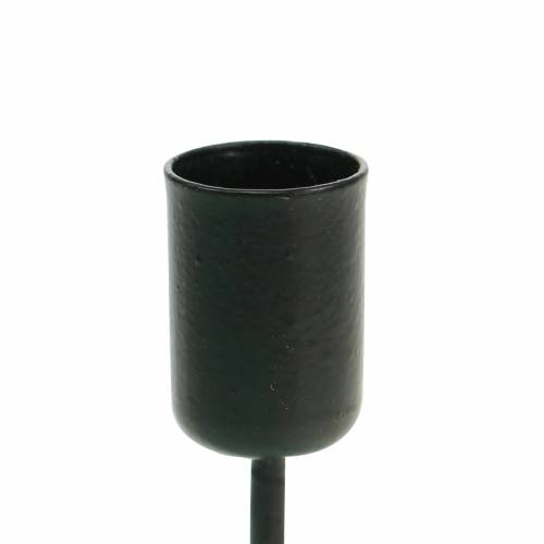 Floristik24 Portacandele piccolo nero H7cm Ø12,5mm 8 pz