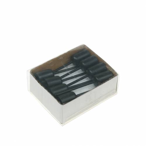 Floristik24 Portacandele piccolo nero H7cm Ø12,5mm 8 pz