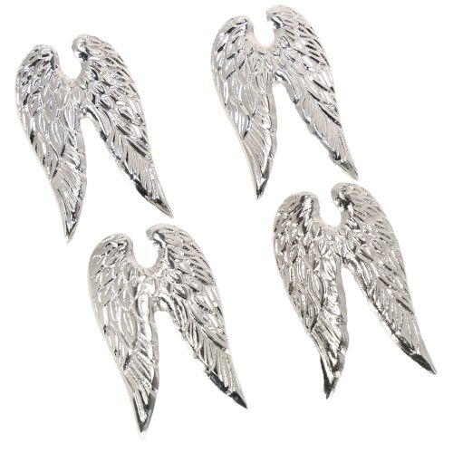 Prodotto Spilli per candele ali d'angelo di Natale argento 4×7cm 4 pezzi
