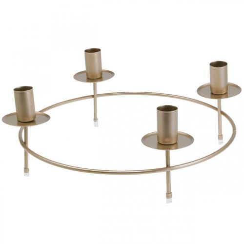 Floristik24 Candele ad anello portacandele portacandele oro Ø33,5 cm H11 cm 2 pezzi