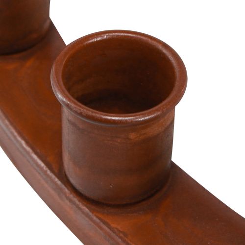 Prodotto Anello portacandele per 24 candele a bastoncino candeliere in metallo marrone 43 cm