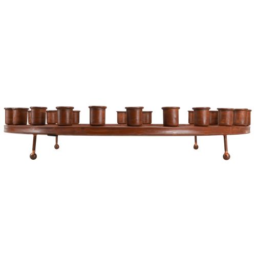Prodotto Anello portacandele per 24 candele a bastoncino candeliere in metallo marrone 43 cm