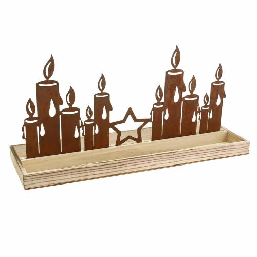 Prodotto Vassoio in legno candela silhouette patina 35 cm × 14 cm