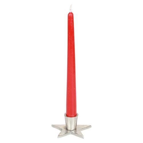 Prodotto Candeliere portacandele bastoncino argento stella 8x8x4,5cm 4pz
