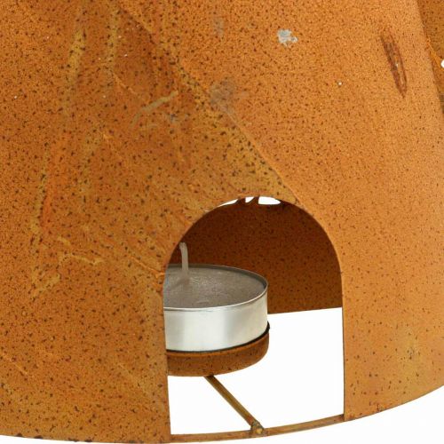 Prodotto Portacandela Natale patina cervo abete H50cm