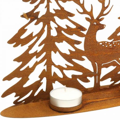 Floristik24 Decorazione finestra candelabro cervo nella foresta decorazione ruggine 38x30cm