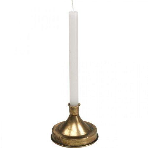 Floristik24 Candeliere Candeliere in metallo dorato aspetto antico H8.5cm