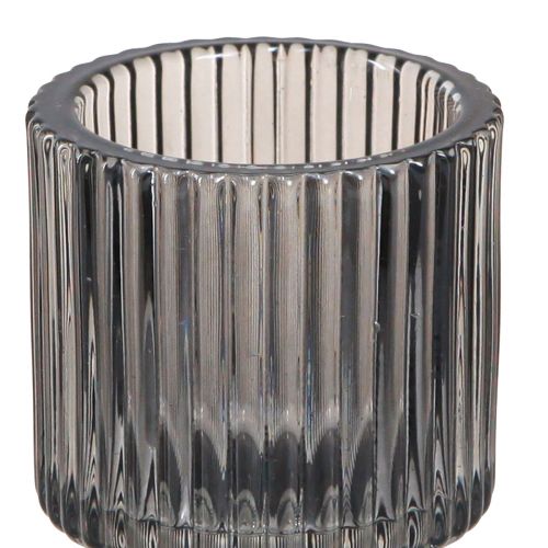 Prodotto Portacandele in vetro portacandele grigio H8cm 4 pz
