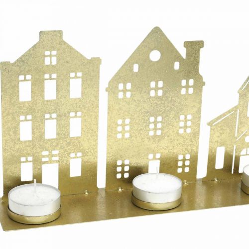 Prodotto Candeliere Luci di Natale Case Deco Oro 52×12cm