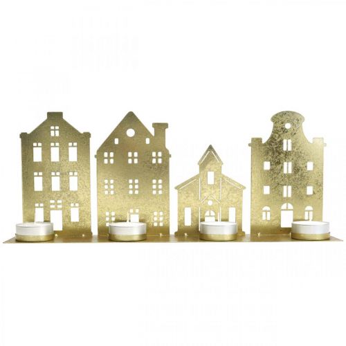 Prodotto Candeliere Luci di Natale Case Deco Oro 52×12cm