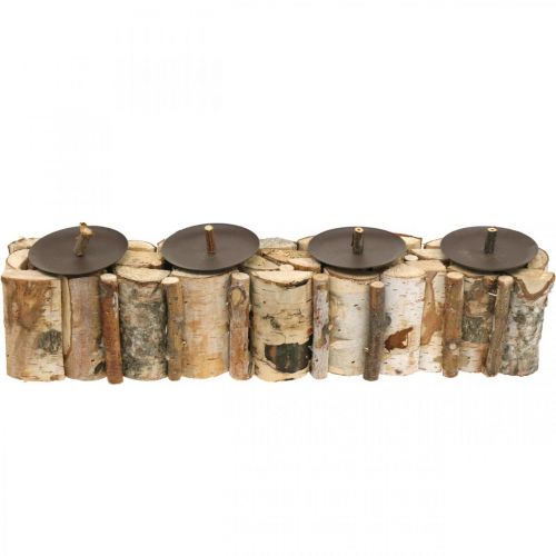 Floristik24 Decorazione da tavola Candeliere dell'Avvento in legno di betulla 45×8cm H9cm