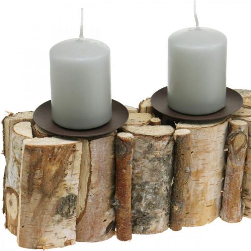 Floristik24 Decorazione da tavola Candeliere dell'Avvento in legno di betulla 45×8cm H9cm