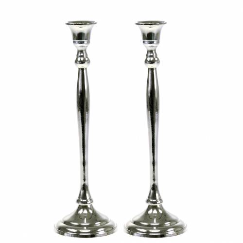 Floristik24 Candelieri argento set di 2 H27cm